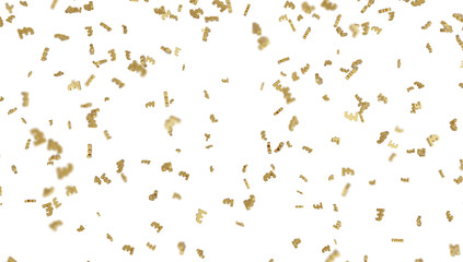 Sign of a pound that falls on a transparent background. pounds floating.