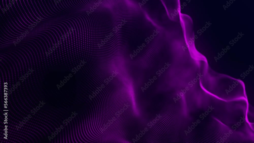 Poster dynamic wave of glowing particles. abstract digital background. data flow information. concept of di