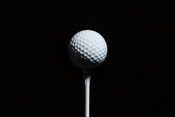 Golf Ball on tee On Black 