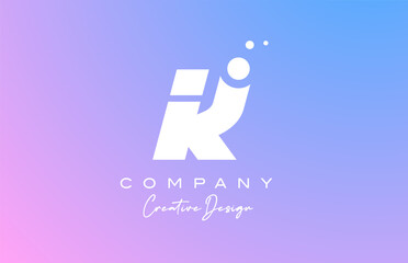 blue pastel K alphabet letter logo with white dots. Corporate creative template design for company and business