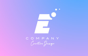 blue pastel E alphabet letter logo with white dots. Corporate creative template design for company and business