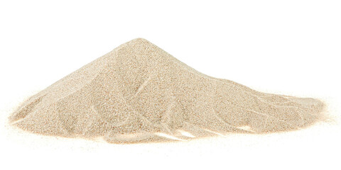 Fototapeta na wymiar Dry beach sand isolated on a white background. Desert sand.