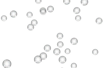 Soap bubbles isolated cut out on transparent background