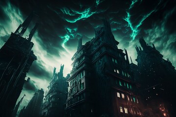 A horror castle in a mythical world