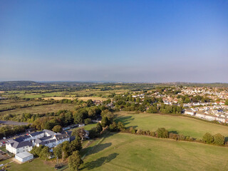 Fototapeta na wymiar Aerial views of the Vale of Glamorgan near Peterston- Super- Ely Wales
