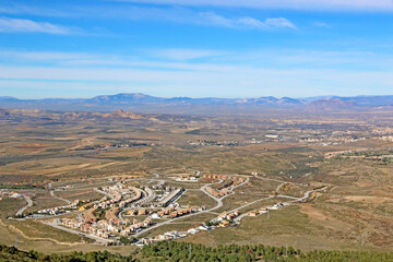Fototapeta na wymiar Paragliding from the hills above Escuzar, Spain 