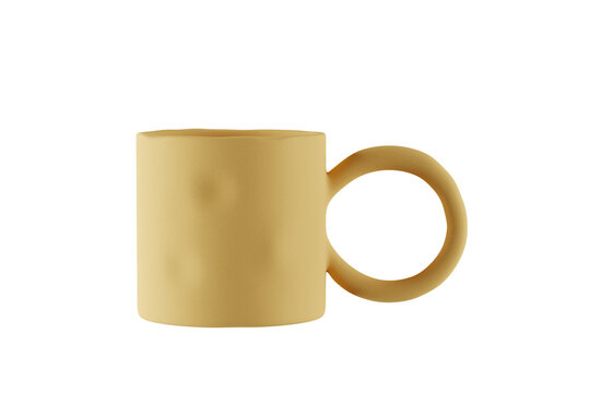 Yellow coffee cup isolated object