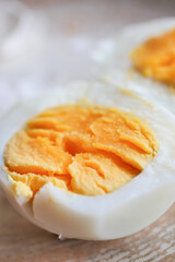 close up of bowel egg in a bowl on table 