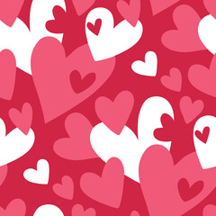 Seamless pattern with hearts