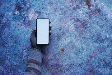 hacker hand stealing data from smart phone 