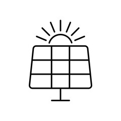 solar panel Icon vector. Simple flat symbol. Perfect Black pictogram illustration on white background. eps 10