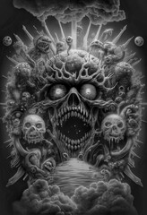 Fototapeta premium Generative AI abstract render of an alien