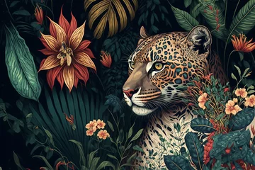 Foto op Plexiglas leopard in the jungle © Margo