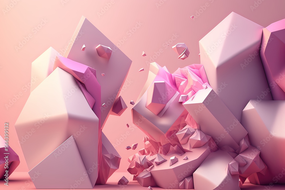 Canvas Prints abstract pink background with interlaced digital 3d glitch and distortion 3d effect. futuristic cybe