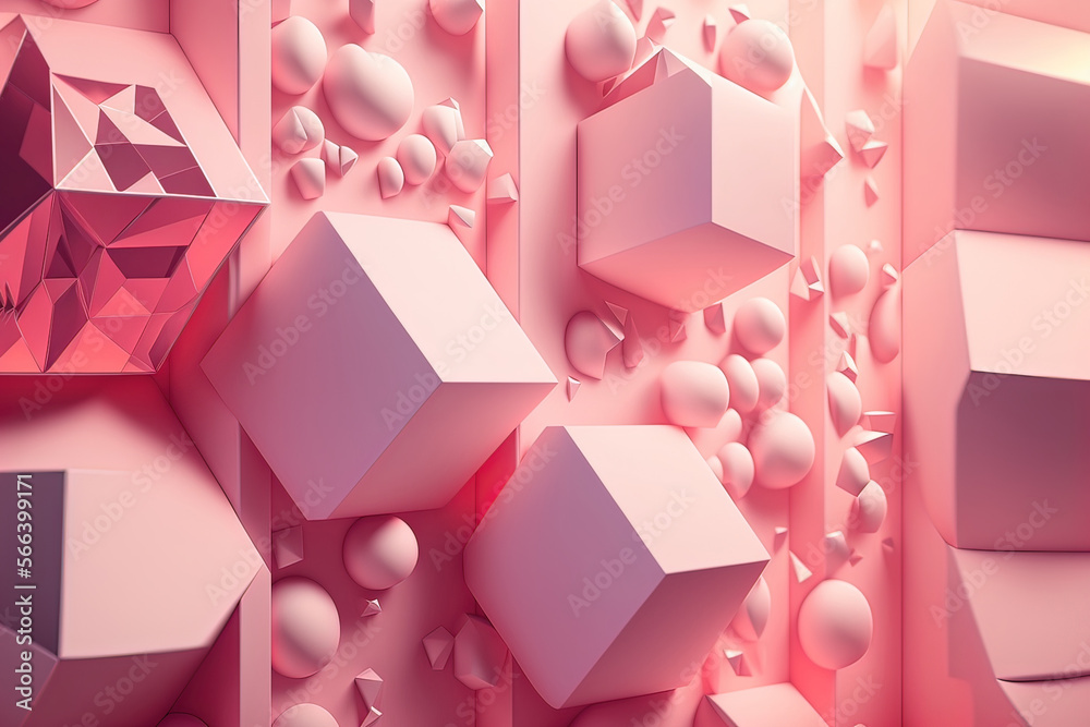 Canvas Prints abstract pink background with interlaced digital 3d glitch and distortion 3d effect. futuristic cybe
