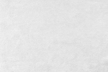 Foto op Plexiglas Texture background of velours white fabric. Upholstery velveteen texture fabric, corduroy furniture textile material, design interior, decor. Ridge fabric texture close up, backdrop, wallpaper. © katyamaximenko