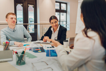 Multiracial business team having a meeting in office