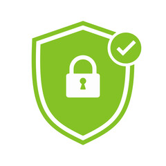 Shield with tick and lock. illustration