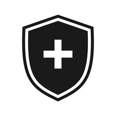Shield with a cross. illustration