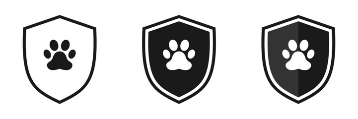 Pet insurance icon. Set of illustrations