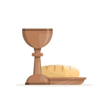 Bread and chalice. Maundy Thursday. Symbols of the Eucharist