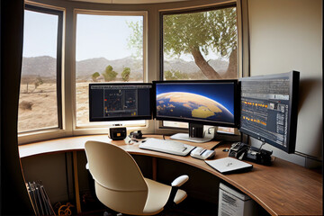 Naklejka premium Technology workstation