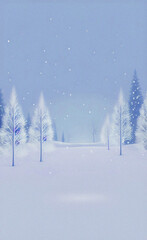 Winter forest landscape, Colorful illustration, background, wallpaper, card design, flyer