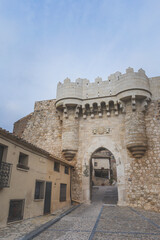 Fototapeta na wymiar Gate of Santa Maria in Hita, a very important architectural work, castilla la mancha, Spain