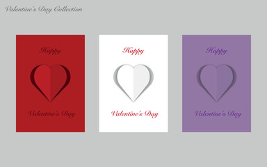 Vector set of romantic cards - Happy Valentine's Day.