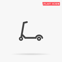 Kick scooter flat vector icon. Hand drawn style design illustrations.
