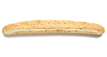 Delicious baguette isolated on white background