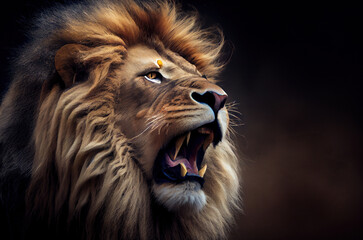 Naklejka premium illustration of the roaring lion