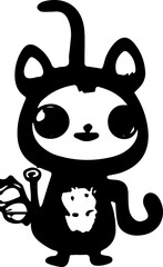  cartoons, vektor, abbildung, halloween, kind, zeichnung, black, character, comic, gesicht, junge, spaß, lächeln, monster, kunst, schädel, leute, tier, komisch, kostüm, rpg, cartoon, cute, eyes, graph