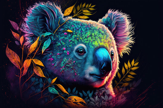 psychedelic art black and white animals