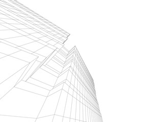 Fototapeta premium Abstract architectural rendering 3d illustration