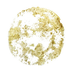 Watercolor gold circle on a white background