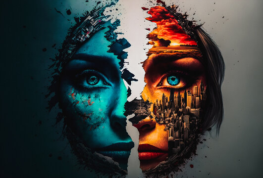 Two Faces Images – Browse 377 Stock Photos, Vectors, and Video