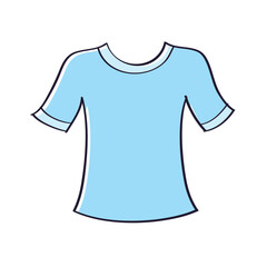 Blue blank t shirt isolated vector illustration