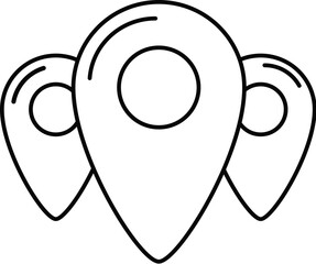 Flat navigation icon. Locate pin gps map. Position geotag vector.