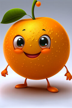 orange cartoon character with face, arms and legs