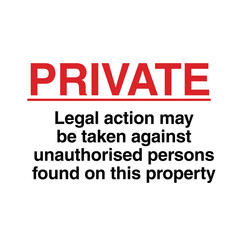Restricted Private Property Sign on Transparent Background
