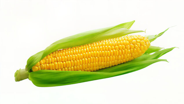 Single Ear Of Corn Isolated On White Background