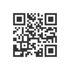 QR code icon. Quick responce matrix barcode template. Digital label with info data for scanning by mobile phone isolated on white background. Vector graphic illustration