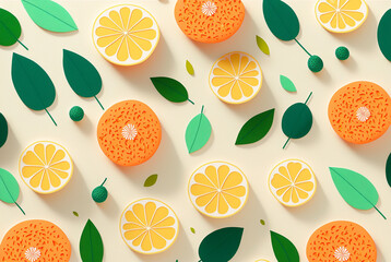 Orange fruit pattern, Fruit pattern, Generative AI