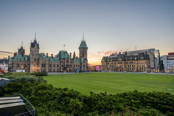 Parliament of Canada East Block at dawn