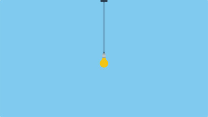 Creative light bulb idea on a blue background. Vector illustration.