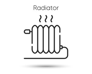 Heat radiator line icon. Winter convector sign. Domestic heater symbol. Illustration for web and mobile app. Line style heat convector icon. Editable stroke household radiator. Vector