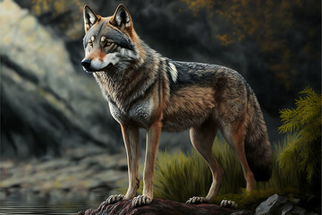 Fototapeta premium wolf in the wild