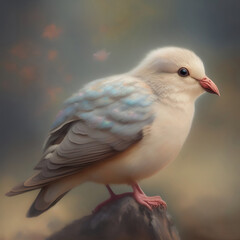 Generative AI:  A feathery lovely Bird with a fantasy magic background