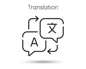 Translate line icon. Language translation sign. Multilingual symbol. Illustration for web and mobile app. Line style foreign translation icon. Editable stroke language translate. Vector